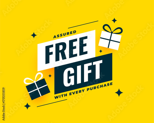 assured free gift sale offer background with every order