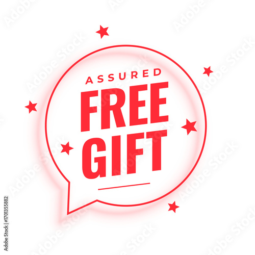 assured free gift giveaway offer template with chat box design