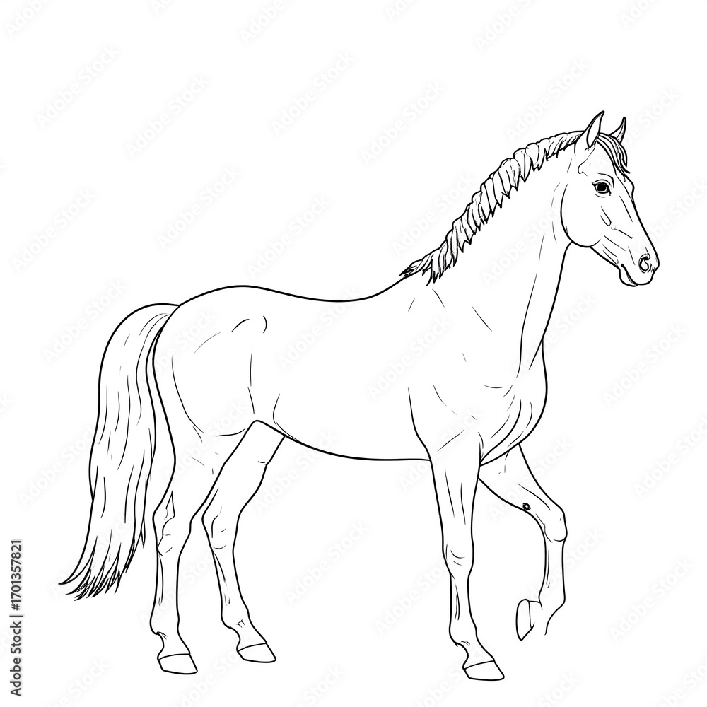 Obraz premium Line drawing of a horse