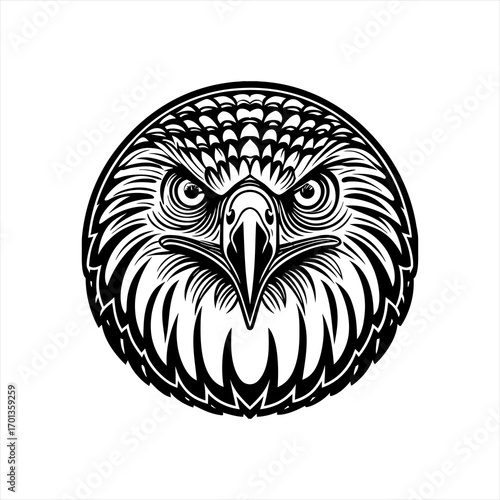 Fierce Eagle Head Tribal Tattoo Design 2.