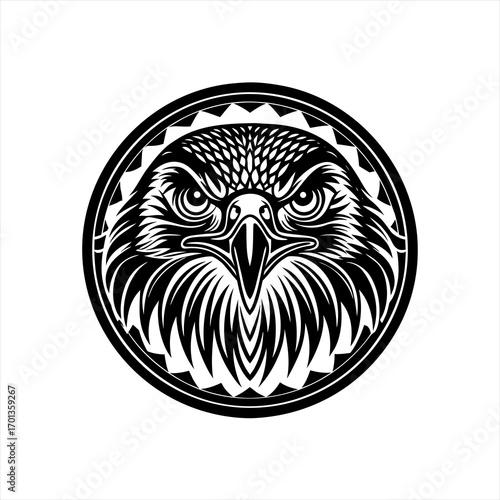 Fierce Eagle Head Tribal Tattoo Design 3.