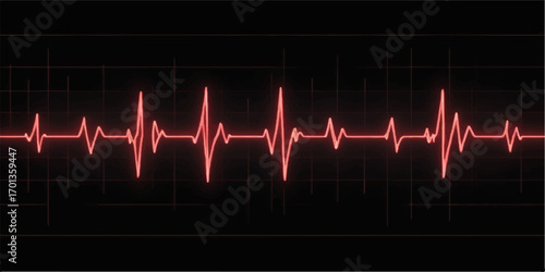 Green medical cardiogram line showing the life pulse on a hospital monitor