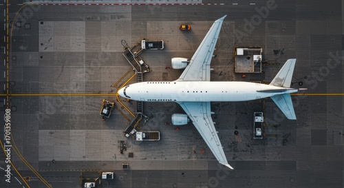 Aerial View of Airplane at Airport