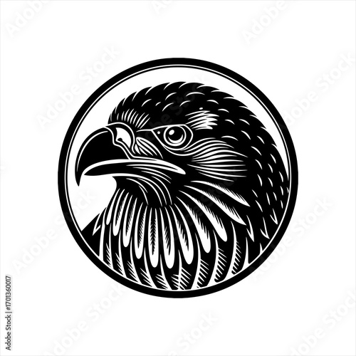 Stylized Black and White Eagle Head Emblem 4.