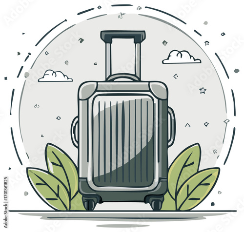 Illustration of a luggage suitcase, travel and adventure concept