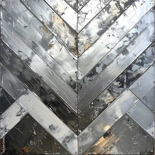Abstract metallic chevron pattern (1)