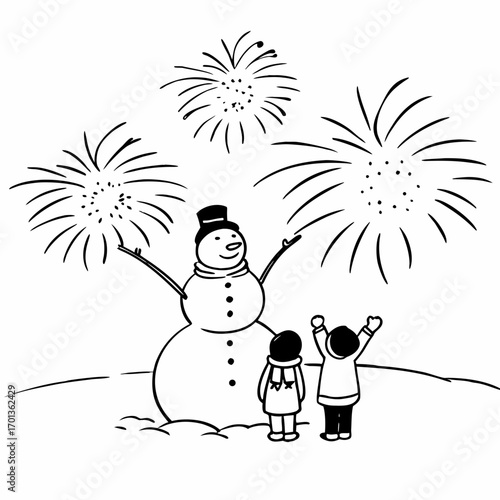 snowman with a snowman