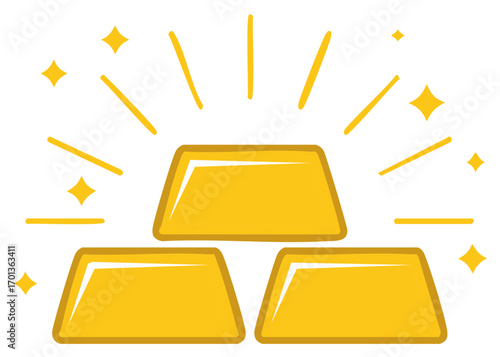 Shiny gold bars stacked with sparkling glow symbolizing wealth success and financial investment