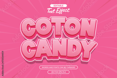 3d pink cotton candy editable text effect