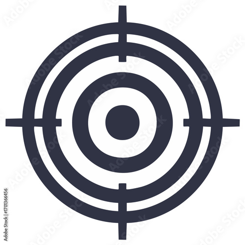 Dark Blue Target Symbol Representing Focus and Aiming