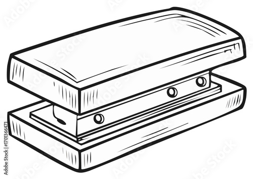 Classic Metal Stapler Drawing for Office Supplies and Stationery