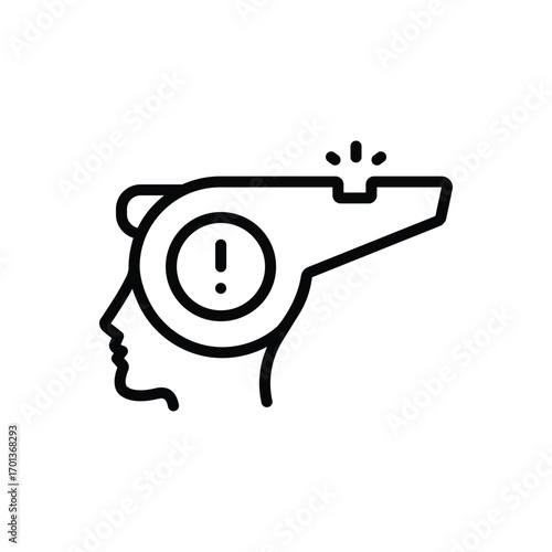 Black line icon for whistleblower protection