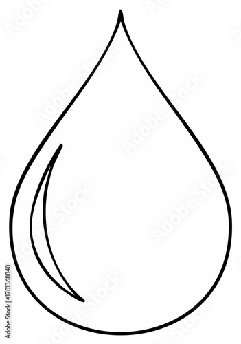 Minimalist Water Droplet Outline Illustration Fresh Clean Liquid Line Art