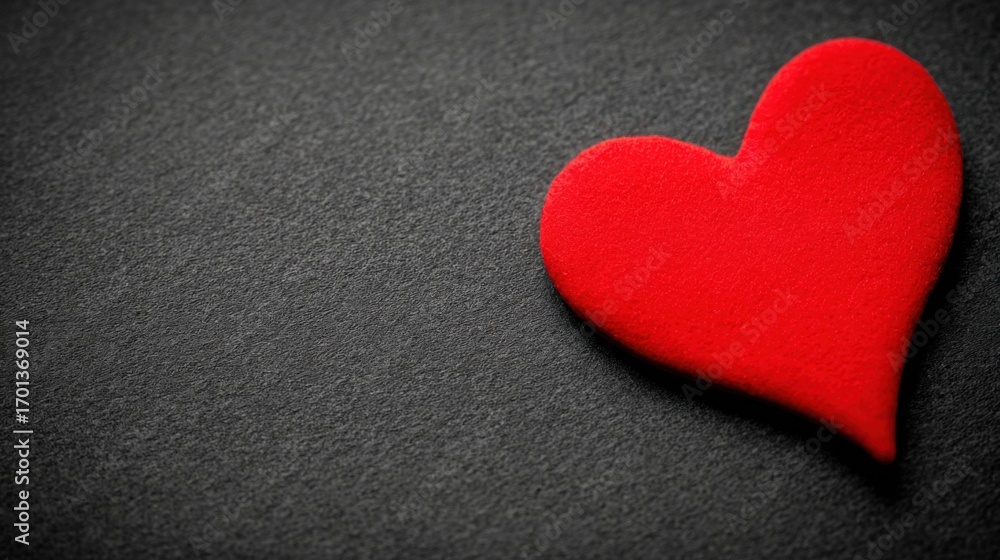 Fototapeta premium affection. A glowing red heart shape floats against a dark textured background with warm edges and soft lighting. wellbeing guides.