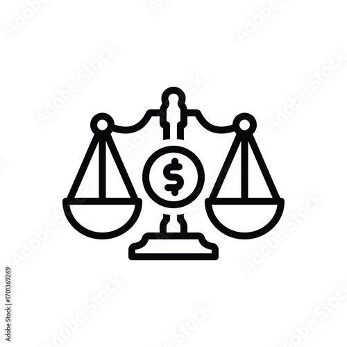 Black line icon for ethical values