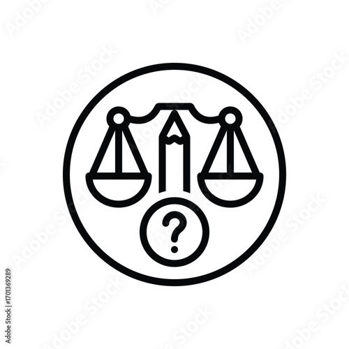 Black line icon for ethical dilemma
