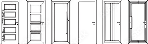 Vector art of collection of various door designs