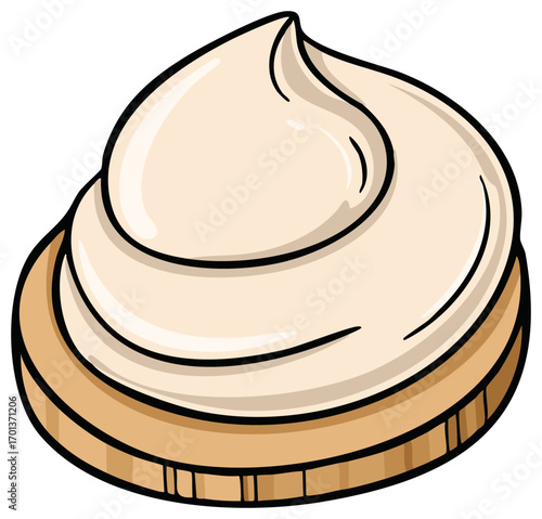 Sweet meringue dessert pastry cartoon illustration