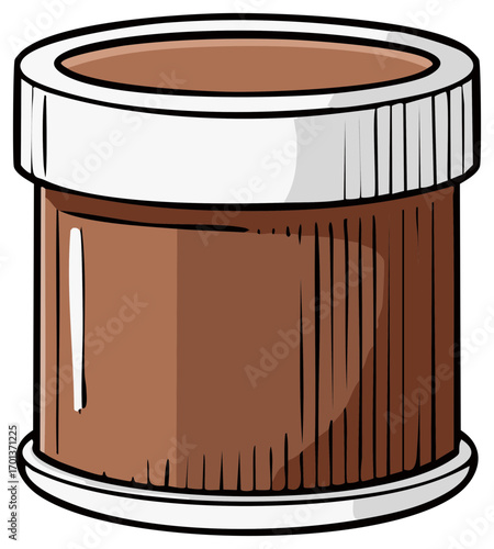 Jar of Chocolate Hazelnut Spread Food Staple Snack in Cartoon Style