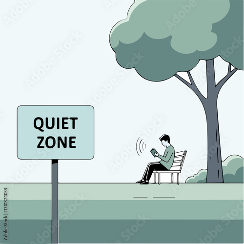 Illustration of quiet zone icon	