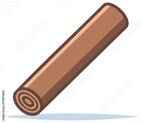 Cartoon illustration of a brown log with a detailed end grain, simple design.