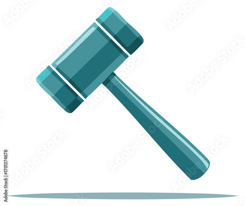 Modern teal gavel icon representing law justice and authority