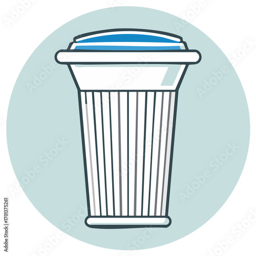 Stylized Disposable Coffee Cup Vector Icon Takeaway Beverage Container Illustration