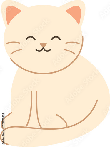 Cute Cat Simple Illustration
