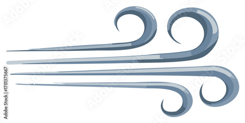Stylized illustration of dynamic wind currents with swirling lines showing powerful air movement and flow