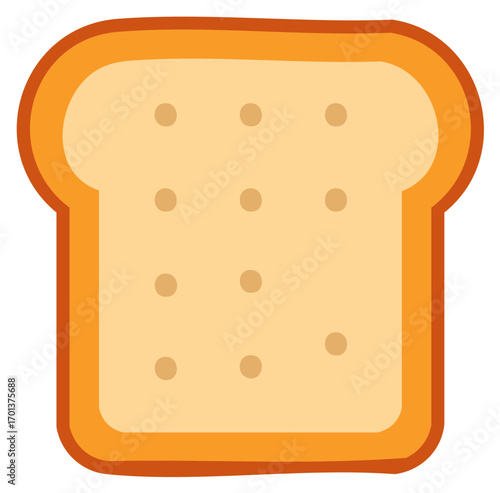 Cartoon illustration of a single slice of bread with a soft texture and detailed structure.