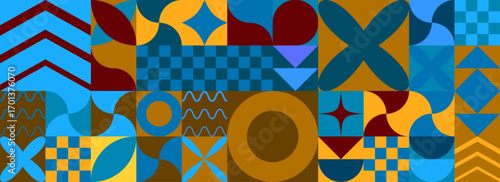 A vibrant abstract composition with dynamic geometric elements, offering a sleek minimalist style infused with retro-modern appeal, ideal for event posters, flyers, banners, and festival visuals.