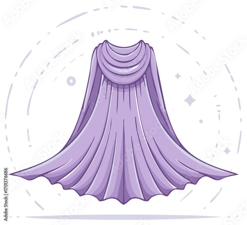 Elegant Purple Cape Illustration Fashion Design Garment Accessory