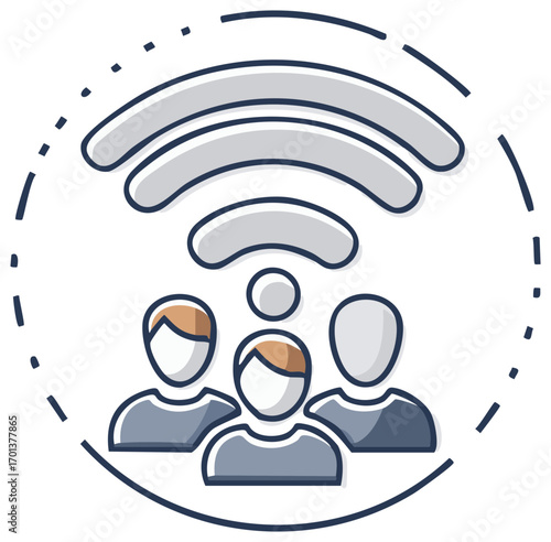 Online community wireless network connection social interaction icon