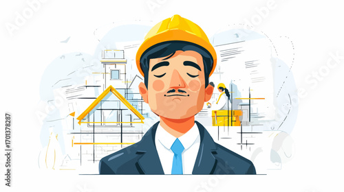 Architect planning construction project