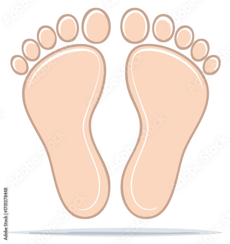 Cartoon illustration of two human feet