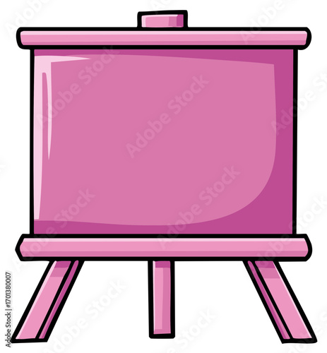 Vibrant Pink Blank Presentation Board Vector Illustration on Stand