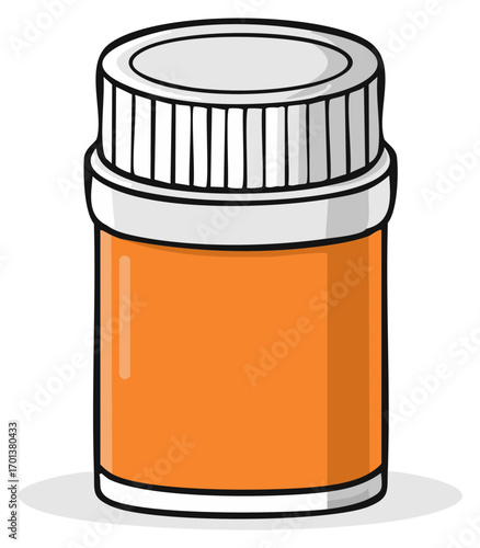 Cartoon medicine bottle container with pills cap for health care remedy
