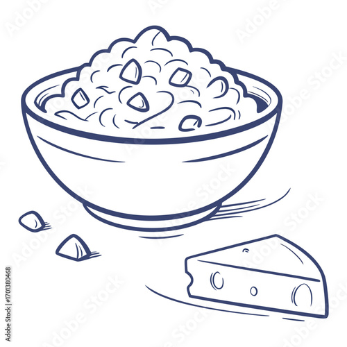 Bowl of Cheese Vector Illustration