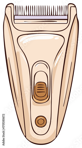 Electric shaver machine for hair removal. Hygiene and beauty treatment tool vector illustration, isolated