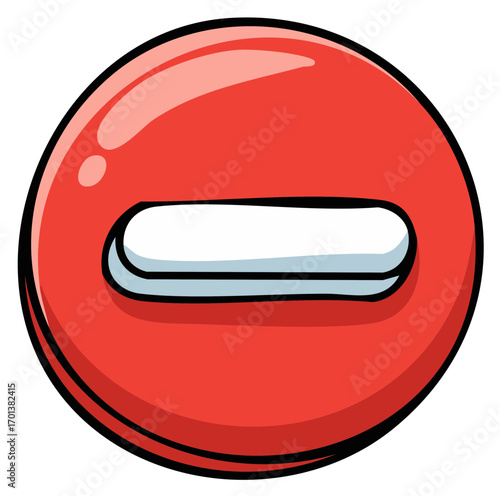 Red Minus Symbol Icon Cartoon Style for Design and Creative Projects