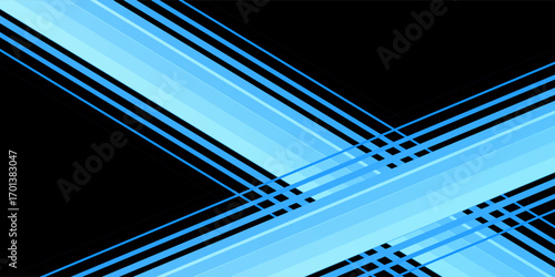 Blue horizontal motion blurred lines background. Eps 10