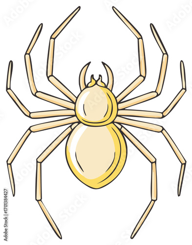 Cartoon spider isolated on white background