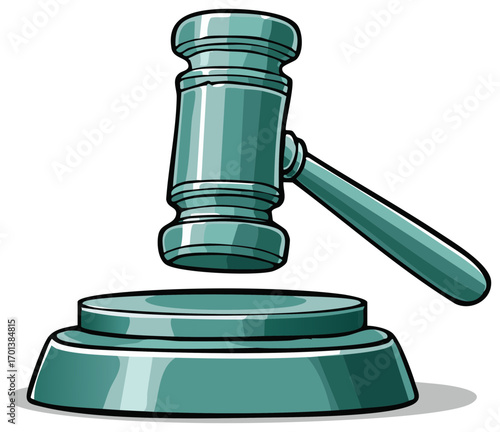 Illustrated Gavel and Sound Block Symbolizing Justice and Official Decisions