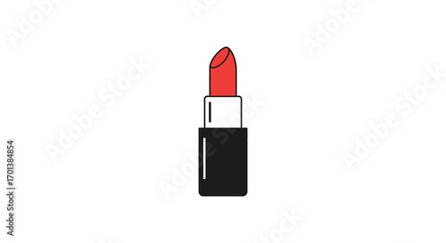 a vibrant red lipstick with sleek black casing