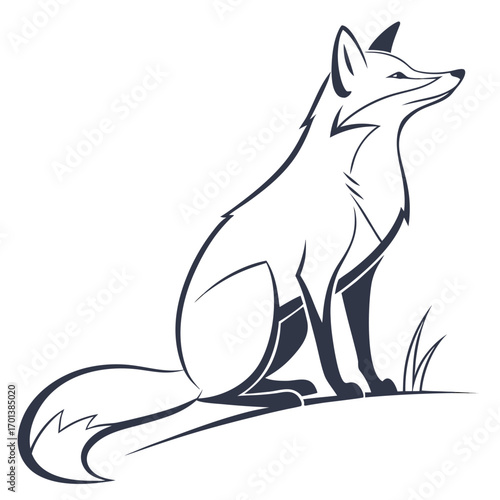 Elegant Fox Illustration in Minimalist Style