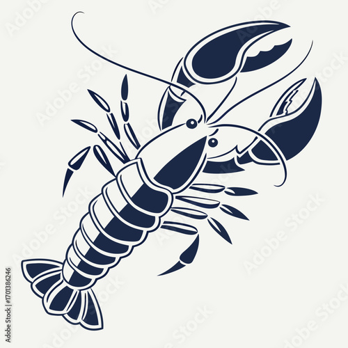 Stylized Lobster Illustration Perfect Seafood Design