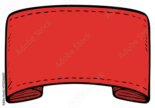 Red Ribbon Banner Cartoon Style Graphic Element for Titles and Presentations