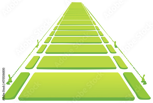 Abstract green pathway of stepping stones representing a journey and future goals