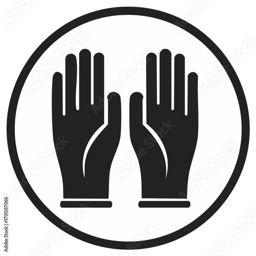 Protective Gloves Illustration Inside Circle Indicates Safety Measures And Guidelines