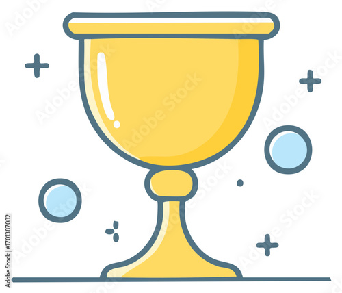 Shiny Golden Trophy Cup Illustration Symbol of Victory and Success